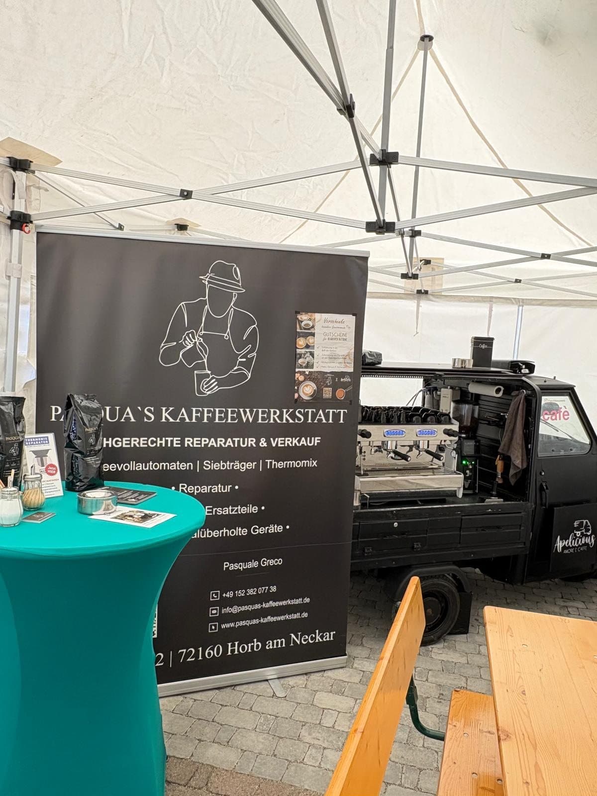 Espressomaschine auf der Ape – frischer Kaffee direkt vom Kaffeemobil
